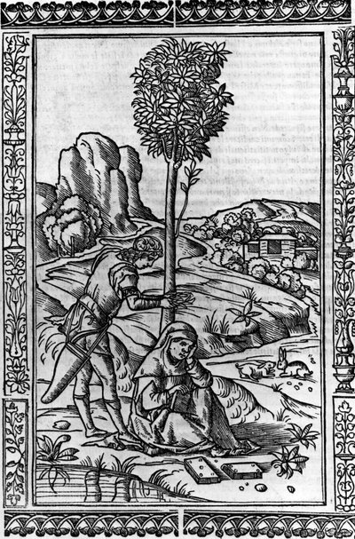 Frontispice voor een gedichtenboek van Francesco Petrarca door Italian School